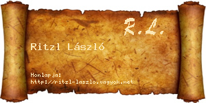Ritzl László névjegykártya