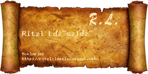Ritzl László névjegykártya